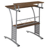 Rustic Walnut Computer Desk with Top and Lower Storage Shelves - Flash Furniture