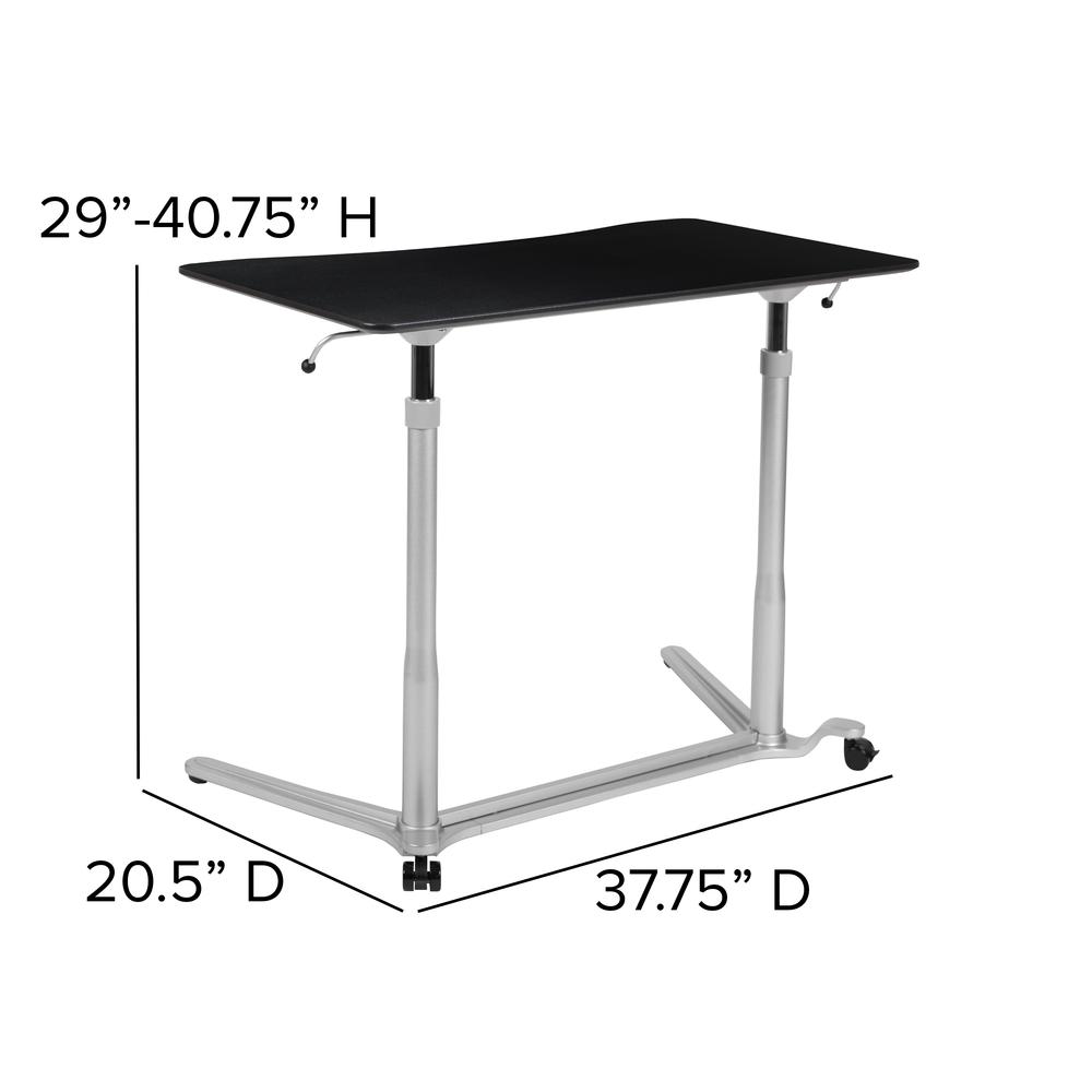 Sit-Down, Stand-Up Black Computer Desk with 37.375''W Top (Range 29'' - 40.75'') - Flash Furniture