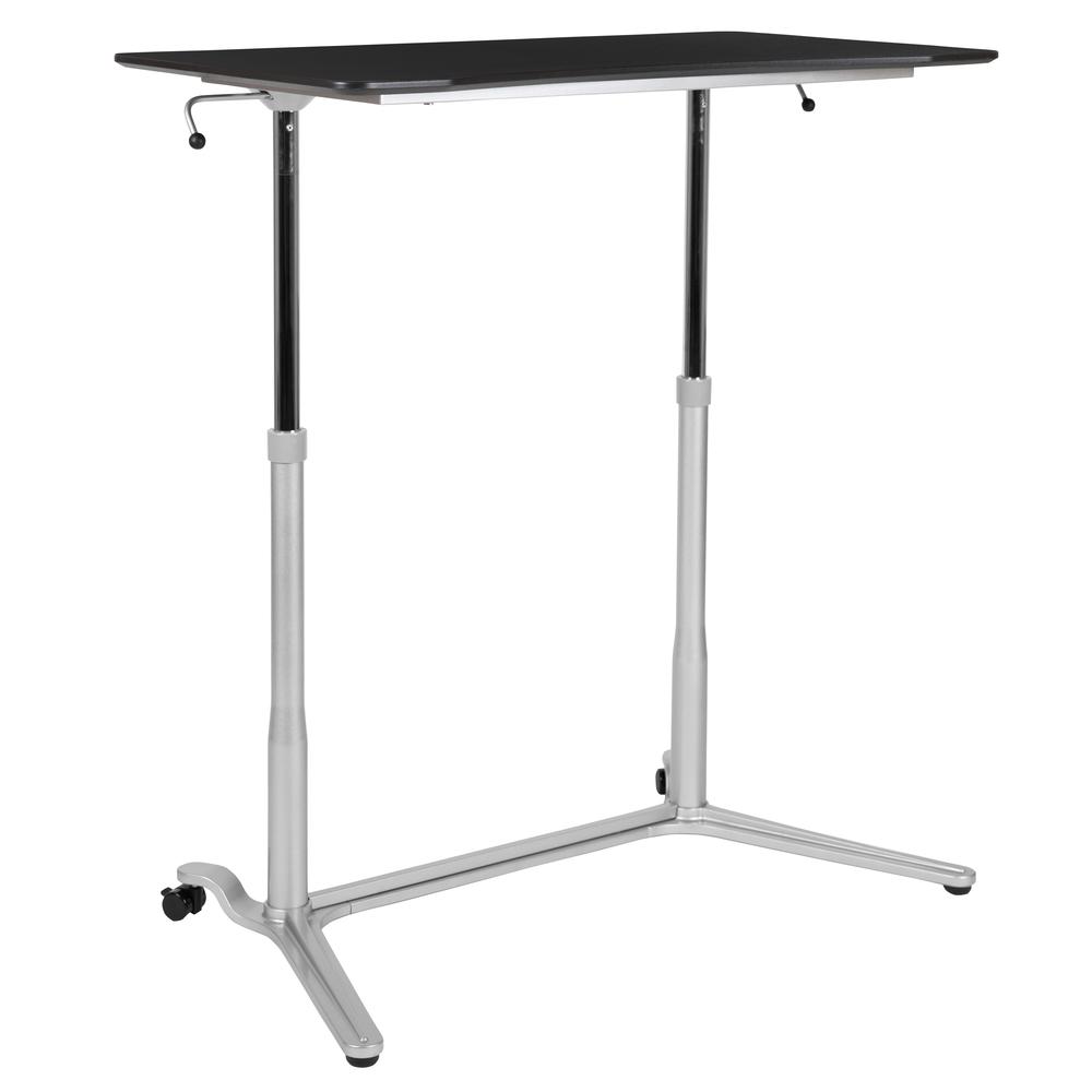 Sit-Down, Stand-Up Black Computer Desk with 37.375''W Top (Range 29'' - 40.75'') - Flash Furniture