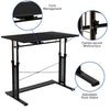 Height Adjustable (27.25-35.75''H) Sit to Stand Home Office Desk - Black - Flash Furniture