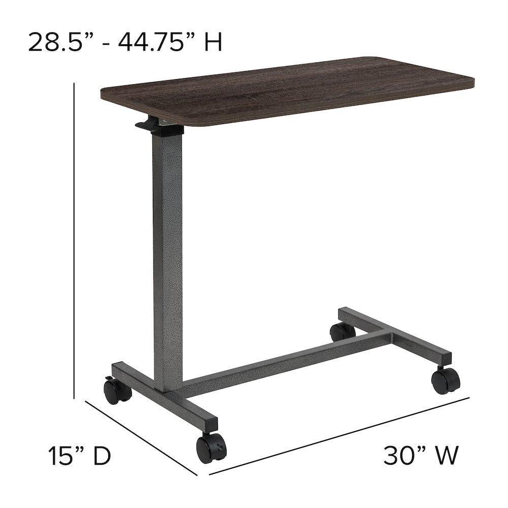 Adjustable Overbed Table with Wheels for Home and Hospital - Flash Furniture
