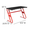 Red Gaming Ergonomic Desk with Cup Holder and Headphone Hook - Flash Furniture