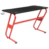 Red Gaming Ergonomic Desk with Cup Holder and Headphone Hook - Flash Furniture