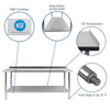 Stainless Steel 18  Gauge Prep and Work Table - Flash Furniture