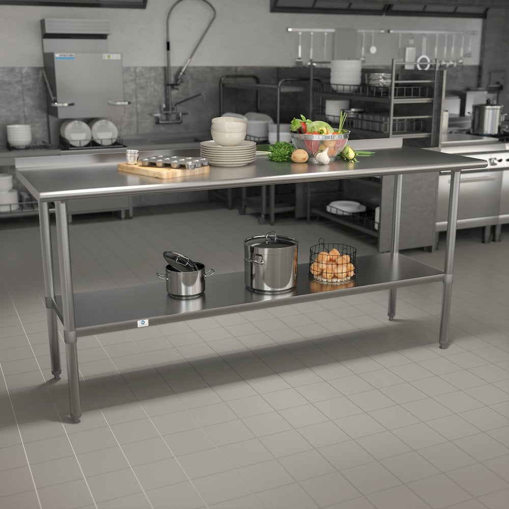 Stainless Steel 18  Gauge Prep and Work Table - Flash Furniture