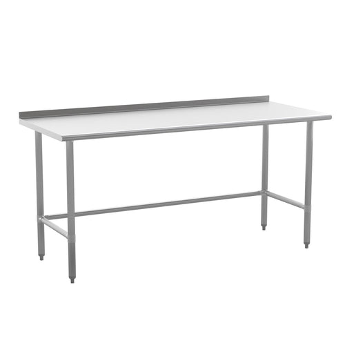 18 Gauge Open Base Kitchen Prep and Work Table with 1.5'' Backsplash - Flash Furniture