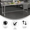 18 Gauge Open Base Kitchen Prep and Work Table with 1.5'' Backsplash - Flash Furniture