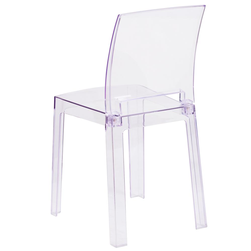 Ghost Chair with Square Back in Transparent Crystal - Flash Furniture