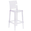 Ghost Barstool with Square Back in Transparent Crystal - Flash Furniture