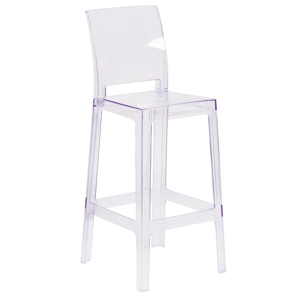 Ghost Barstool with Square Back in Transparent Crystal - Flash Furniture