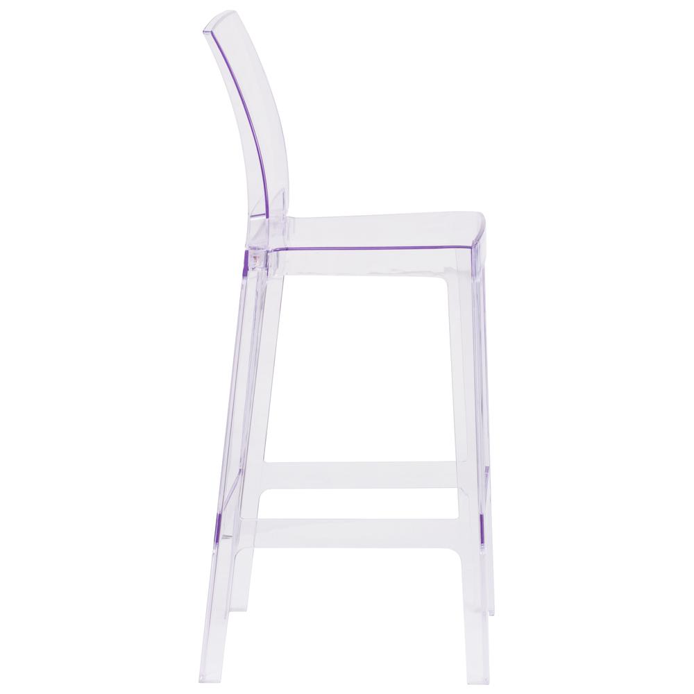 Ghost Barstool with Square Back in Transparent Crystal - Flash Furniture