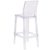 Ghost Barstool with Square Back in Transparent Crystal - Flash Furniture