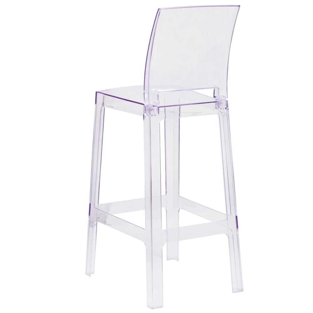Ghost Barstool with Square Back in Transparent Crystal - Flash Furniture