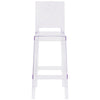 Ghost Barstool with Square Back in Transparent Crystal - Flash Furniture