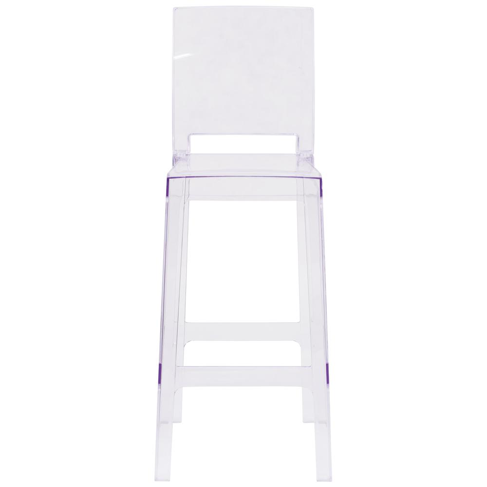 Ghost Barstool with Square Back in Transparent Crystal - Flash Furniture