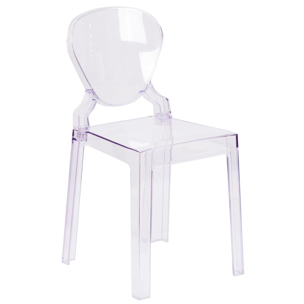 Ghost Chair with Tear Back in Transparent Crystal - Flash Furniture