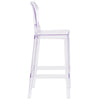 Ghost Barstool with Tear Back in Transparent Crystal - Flash Furniture