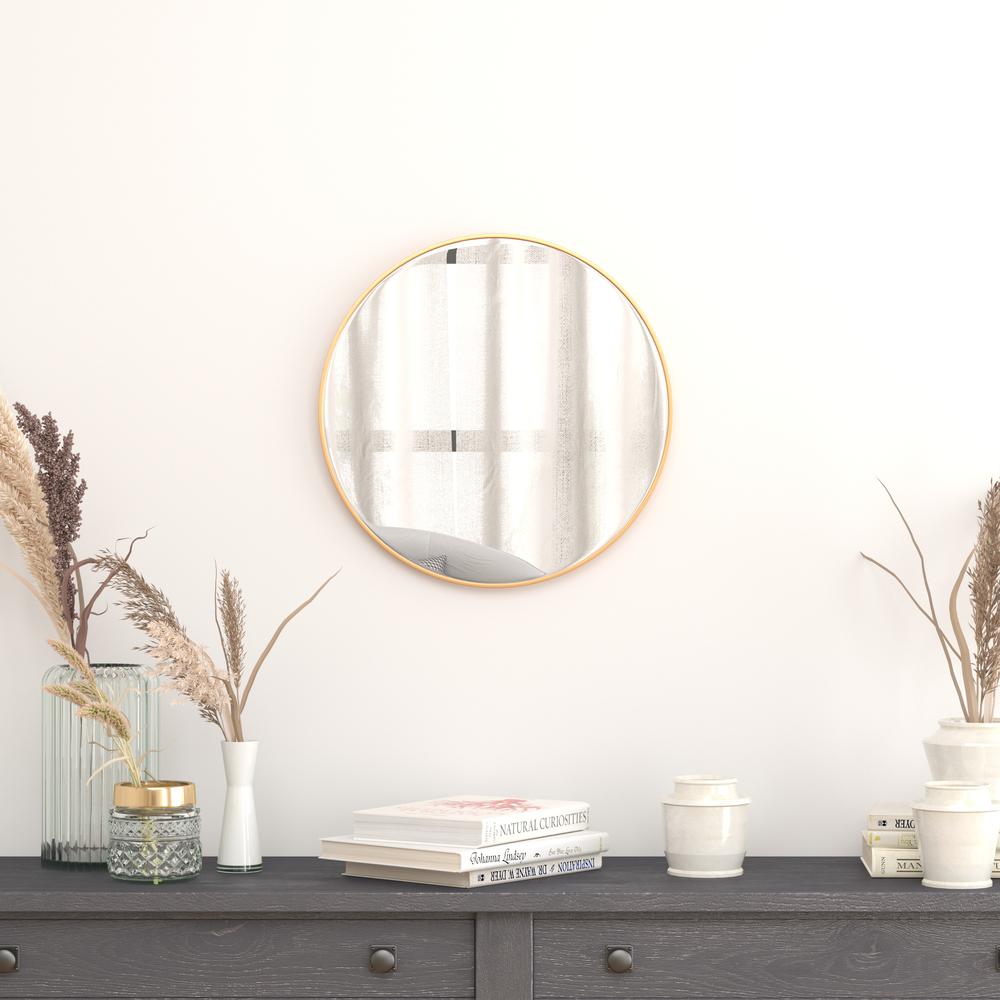 20'' Round Gold Metal Framed Wall Mirror - Flash Furniture