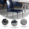 Navy Full Back Contoured Stack Chair with Gray Powder Coated Sled Base - Flash Furniture