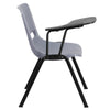 Gray Ergonomic Shell Chair with Right Handed Flip-Up Tablet Arm - Flash Furniture