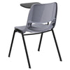 Gray Ergonomic Shell Chair with Right Handed Flip-Up Tablet Arm - Flash Furniture