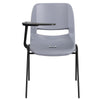Gray Ergonomic Shell Chair with Right Handed Flip-Up Tablet Arm - Flash Furniture