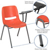 Orange Ergonomic Shell Chair with Left Handed Flip-Up Tablet Arm - Flash Furniture