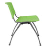 Green Plastic Stack Chair with Titanium Gray Powder Coated Frame - Flash Furniture