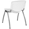 White Plastic Stack Chair with Titanium Gray Powder Coated Frame - Flash Furniture