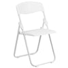 HERCULES Series 500 lb. Capacity Heavy Duty White Plastic Folding Chair with Built-in Ganging Brackets - Flash Furniture