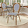Bistro Stacking Chair, White and Navy PE Rattan and Bamboo Print Aluminum Frame - Flash Furniture