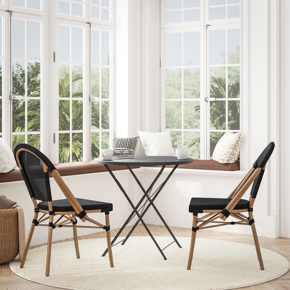 2PK White/Gray, Paris Stool - Flash Furniture