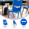 Classroom Stack Chair with Powder-Coated Frame and Navy Ergonomic Back and Seat - Flash Furniture