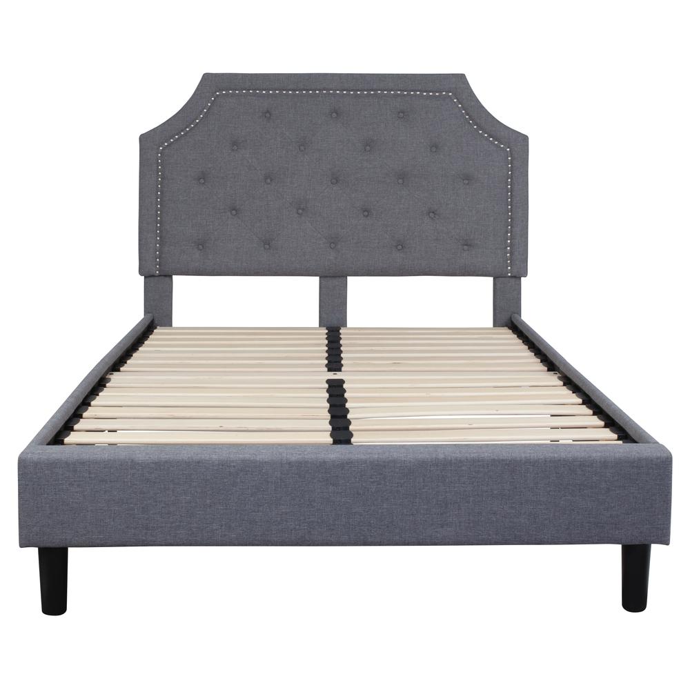 Full Size Tufted Upholstered Platform Bed in Light Gray Fabric - Flash Furniture