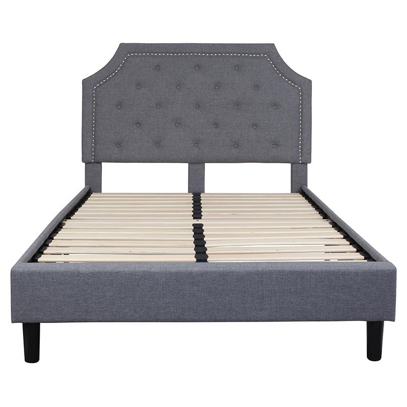 Full Size Tufted Upholstered Platform Bed in Light Gray Fabric - Flash Furniture