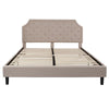 King Size Tufted Upholstered Platform Bed in Beige Fabric - Flash Furniture