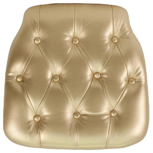 Hard Gold Tufted Vinyl Chiavari Chair Cushion - Flash Furniture