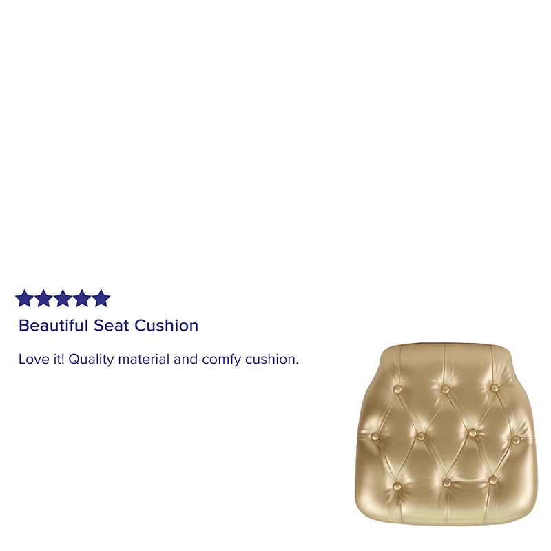 Hard Gold Tufted Vinyl Chiavari Chair Cushion - Flash Furniture