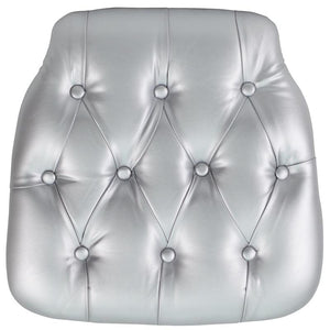 Hard Silver Tufted Vinyl Chiavari Chair Cushion - Flash Furniture