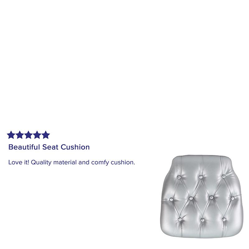Hard Silver Tufted Vinyl Chiavari Chair Cushion - Flash Furniture
