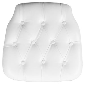 Hard White Tufted Vinyl Chiavari Chair Cushion - Flash Furniture