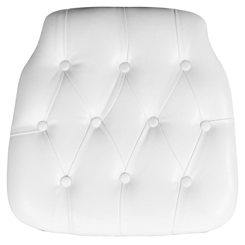 Hard White Tufted Vinyl Chiavari Chair Cushion - Flash Furniture