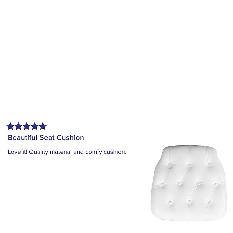 Hard White Tufted Vinyl Chiavari Chair Cushion - Flash Furniture