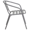 Silver Metal Restaurant Stack Chair with Aluminum Slats - Flash Furniture