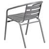 Silver Metal Restaurant Stack Chair with Aluminum Slats - Flash Furniture