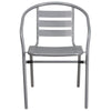 Silver Metal Restaurant Stack Chair with Aluminum Slats - Flash Furniture