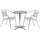 23.5'' Round Aluminum Indoor-Outdoor Table Set with 2 Slat Back Chairs - Flash Furniture