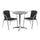 23.5'' Round Aluminum Indoor-Outdoor Table Set with 2 Black Rattan Chairs - Flash Furniture