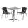 23.5'' Square Aluminum Indoor-Outdoor Table Set with 2 Black Rattan Chairs - Flash Furniture