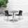 27.5'' Round Aluminum Indoor-Outdoor Table Set with 2 Black Rattan Chairs - Flash Furniture